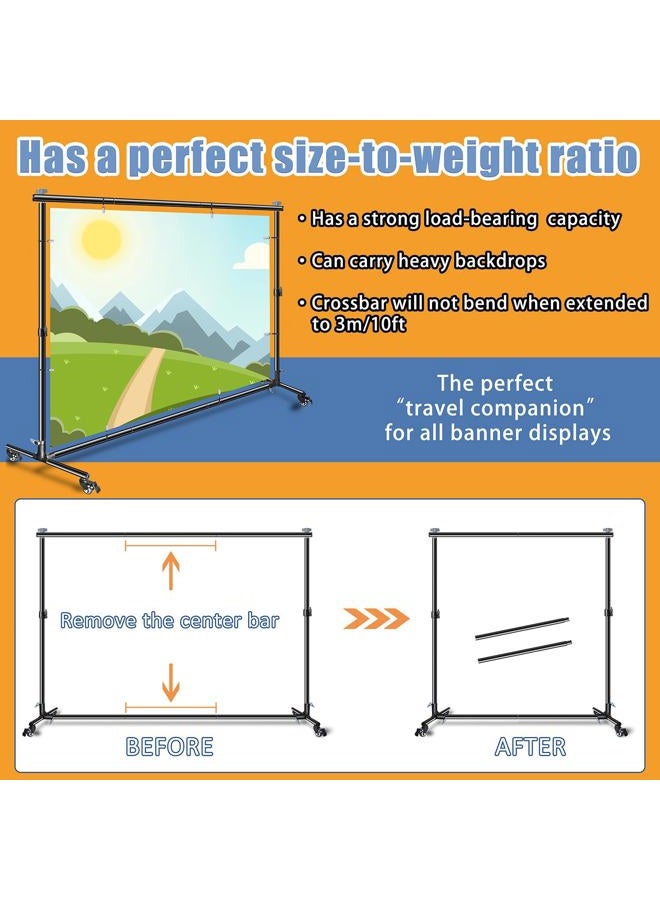 DNSbabi Versatile Heavy Duty Backdrop Stand with Wheels, 10 * 7ft Adjustable Photo Background Stand, Banner Backdrop Stand for Parties/Photography/Birthday/Studio - Image 3