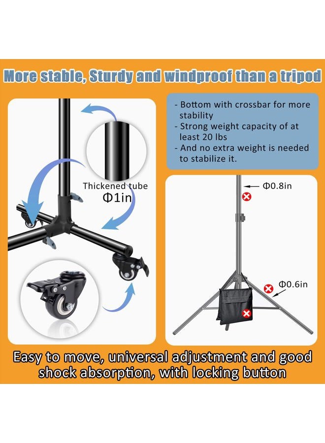 DNSbabi Versatile Heavy Duty Backdrop Stand with Wheels, 10 * 7ft Adjustable Photo Background Stand, Banner Backdrop Stand for Parties/Photography/Birthday/Studio - Image 2