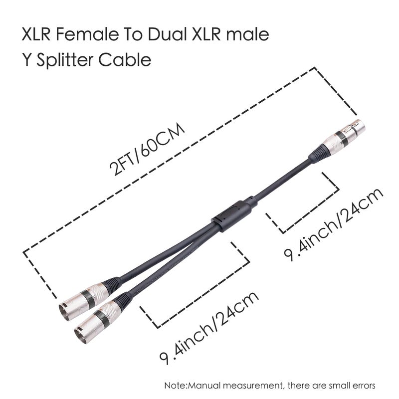 HUALEU 5Pack 5 Color 1.5FT XLR Female to Dual Male Y Splitter Cable, Female to 2 Male 3Pin-XLR Y Cable,Splitter 3Pin 1 F to 2 M for Micphone Mixer - Image 5