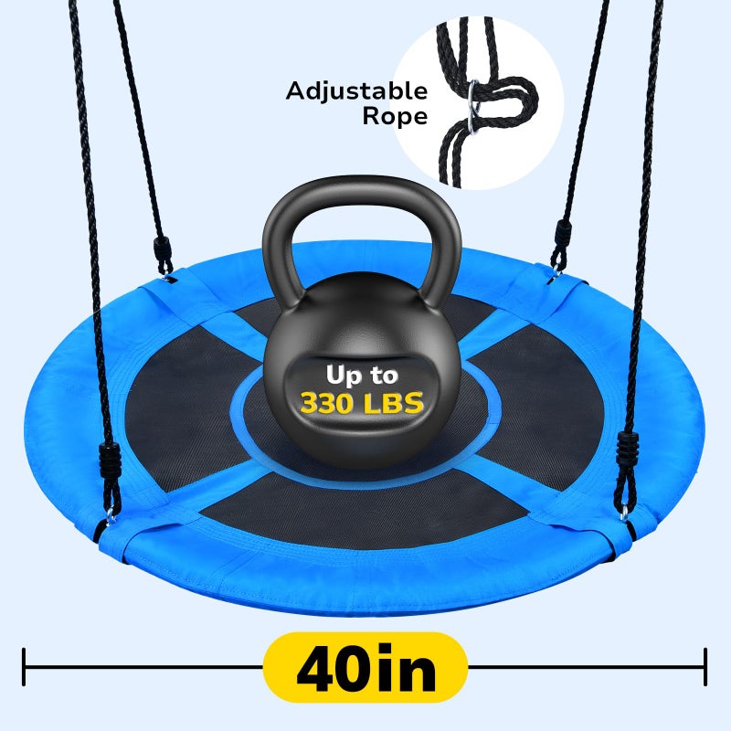 Hapfan Slackline Swing Sets for Backyard, 40" Saucer Swing Set Between Trees, Outdoor Play Equipment for Kids and Adults Backyard - Image 5