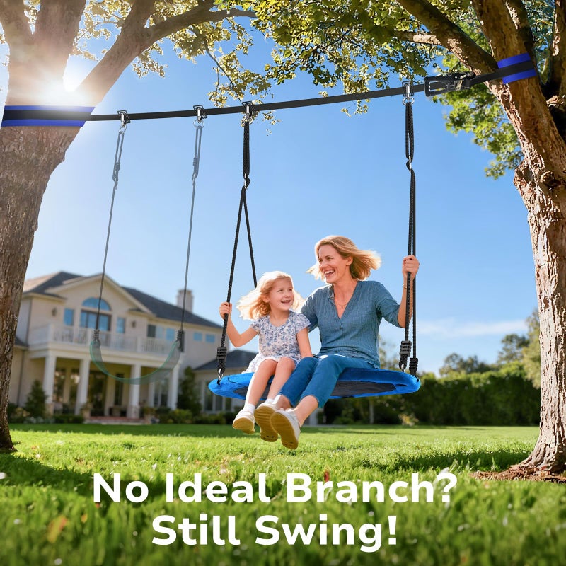 Hapfan Slackline Swing Sets for Backyard, 40" Saucer Swing Set Between Trees, Outdoor Play Equipment for Kids and Adults Backyard - Image 2