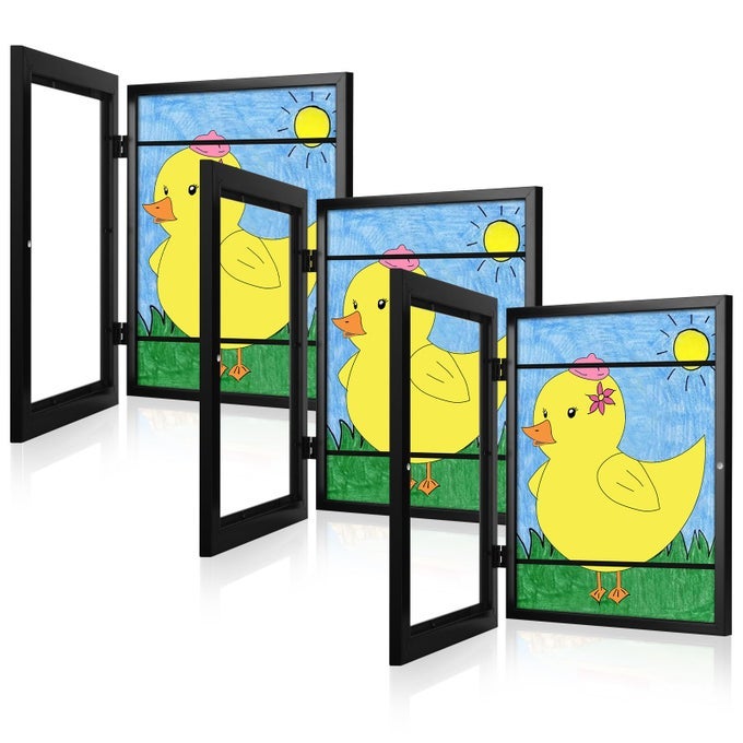 3PACK KIDS ART FRAMES 85X11 FRONT OPENING KIDS ARTWORK FRAMES CHANGEABLE BLACK ARTWORK DISPLAY STORAGE FRAME FOR WALL HOLDS 50 PCS FOR 3D PICTURE CRAFTS HANGING ART PORTFOLIO