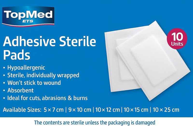 TOPMED ETS Sterile Adhesive pad 10 Count 10 X 15 CM 39 X 59 Inch - Image 3