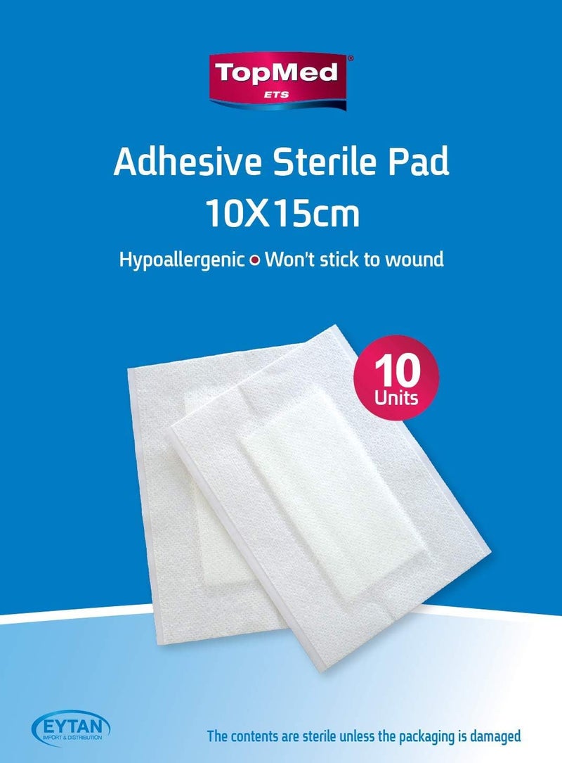 TOPMED ETS Sterile Adhesive pad 10 Count 10 X 15 CM 39 X 59 Inch - Image 1