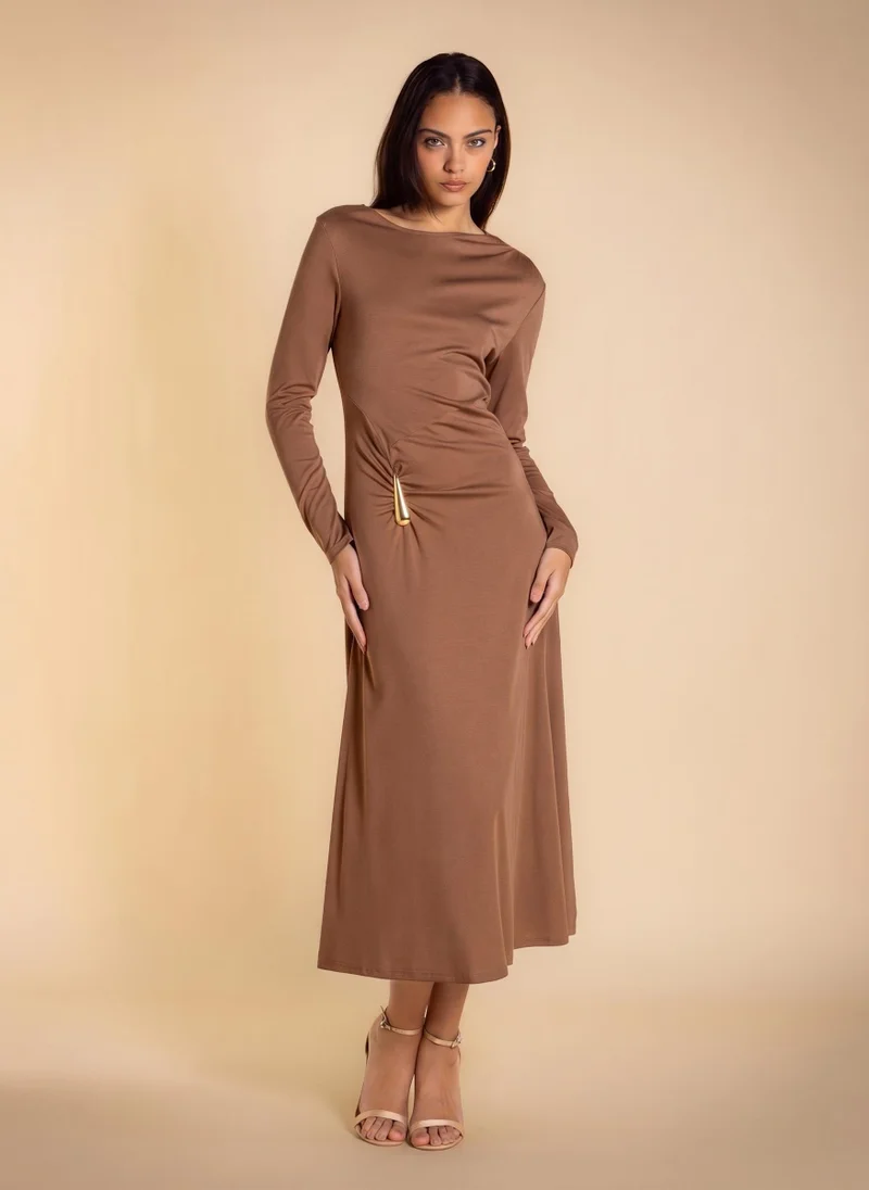 SHAPES FITTED MIDI DRESS