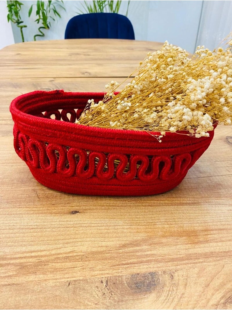 My Doğa Store Wicker, Jute, Basket, Cupboard, Organizer, Storage Basket, Bread Basket, 30X20X10 - Image 4