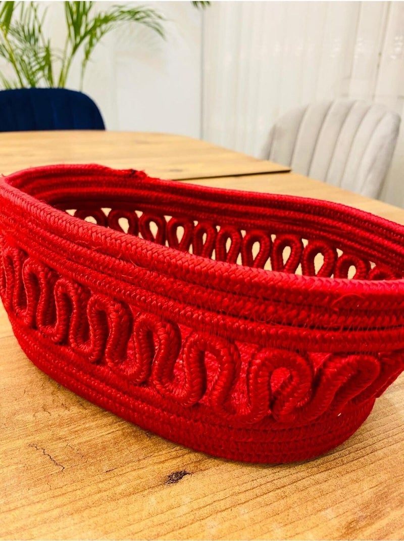 My Doğa Store Wicker, Jute, Basket, Cupboard, Organizer, Storage Basket, Bread Basket, 30X20X10 - Image 2