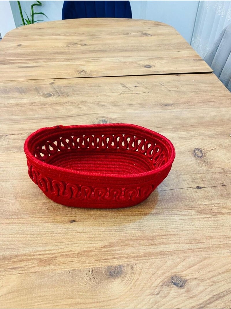 My Doğa Store Wicker, Jute, Basket, Cupboard, Organizer, Storage Basket, Bread Basket, 30X20X10 - Image 3