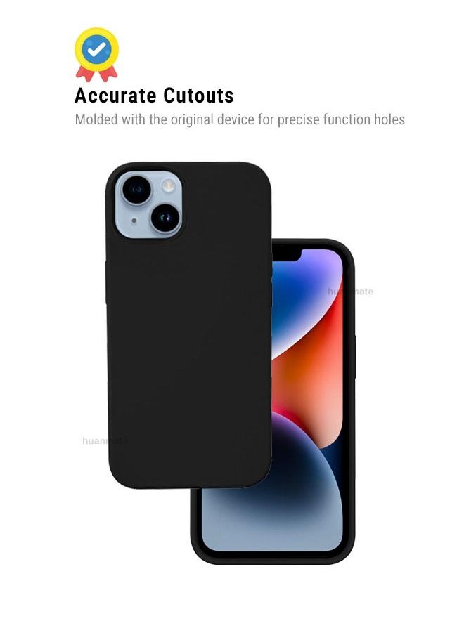 huanmate - Stylish Silicone Case Cover For Apple iPhone 14 Black - Image 1