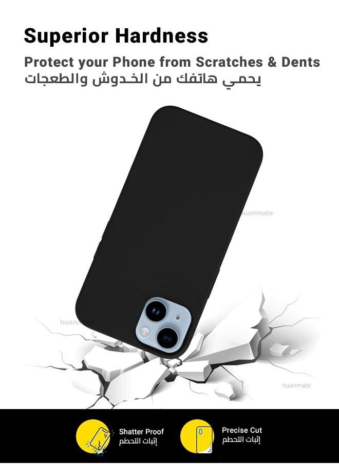 huanmate - Stylish Silicone Case Cover For Apple iPhone 14 Black - Image 1