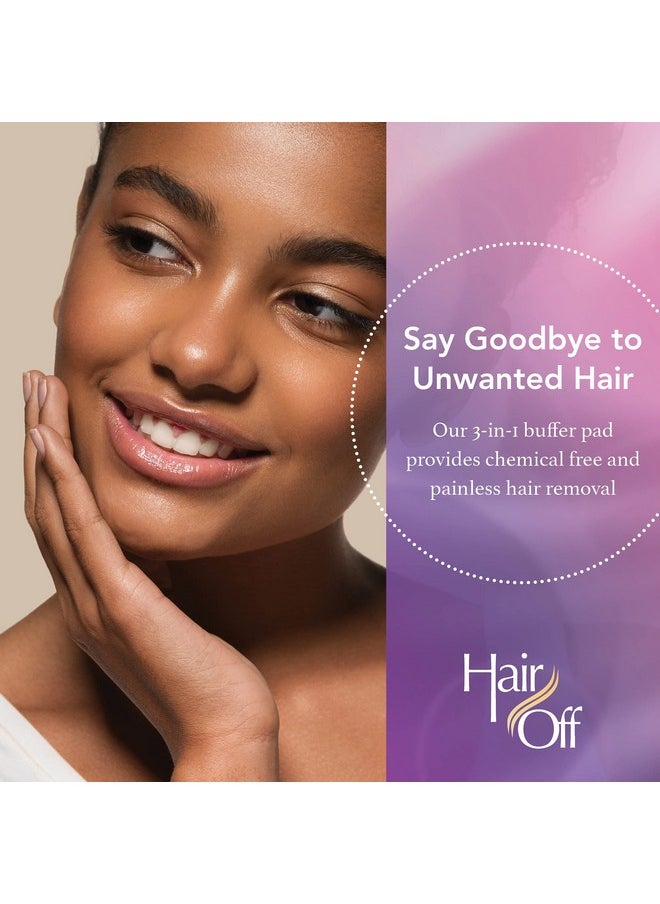 Hair off - Air Off Facial Buffer Allnatural Pain & Chemical Free Facial Hair Remover Exfoliates Skin Hair Inhibitor & Slows Regrowth Good For Travel & Touchups (3 Buffers Per Box Pack Of 1) - Image 1