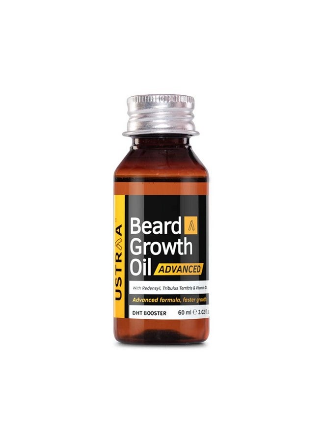 Ustraa - Beard Growth Oil Advanced-60Ml-Lab Tested To Increase Beard Growth Rate By 40%,One Of Best Beard Growth Oil Patchy Beard Issues, Redensyl & Dht Booster,No Sulphates,No Mineral Oil - Image 1