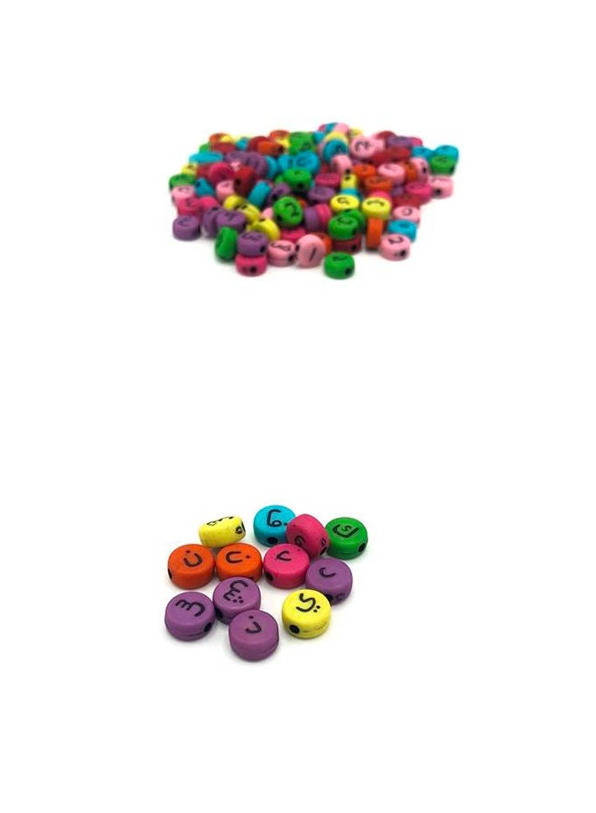 NIBEMINENT 1900-Piece DIY Crafting Arabic Alphabet Round Beads 0.4x0.7cm - Image 2