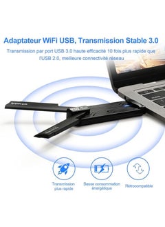 جنرال محول شبكة بيسليت WLAN 6E سرعة 5400 ميغا بت/ث للكمبيوتر، محول يو اس بي 3.0، شبكة WLAN ثلاثية النطاقات 6GHz/5.8GHz/2.4GHz، سوكت WLAN، محول واي فاي لويندوز 10/11، WPA3/MU-MIMO، OFDMA، إدخال ولعب.  - Image 4