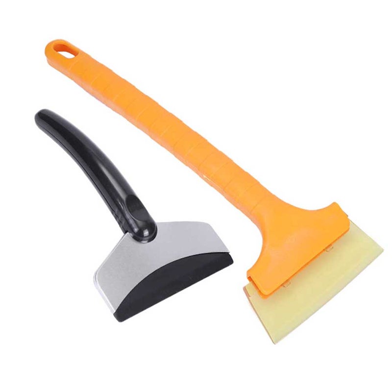 2pcs Stainless Steel Snow Shovel Ice Scraper Removal Snow Brush for Car Windscreen Cleaning Tool - Image 1