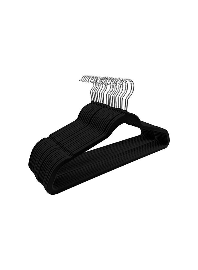 Noon East Pack of 2 - 20 Piece Non-Slip Ultra Slim Velvet Hanger, Set Made In Sturdy Material For Closet Organization in Black, 44.5x23.5cm - Image 2