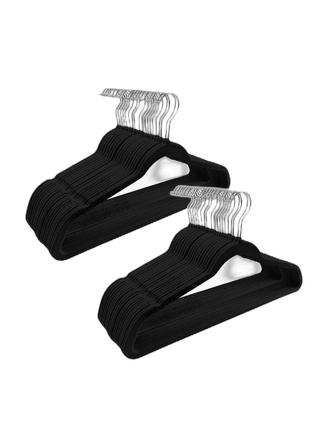 Noon East Pack of 2 - 20 Piece Non-Slip Ultra Slim Velvet Hanger, Set Made In Sturdy Material For Closet Organization in Black, 44.5x23.5cm - Image 1