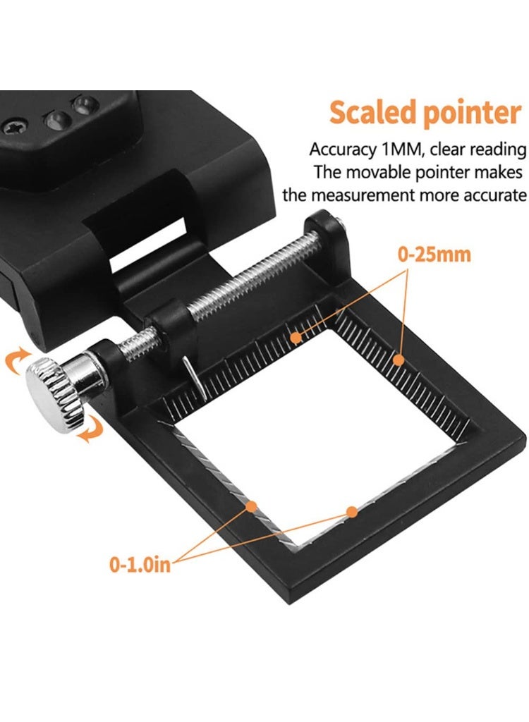 10X Folding Magnifier Desk Metal Microscope with LED Light and Scaled Pointer - Image 2