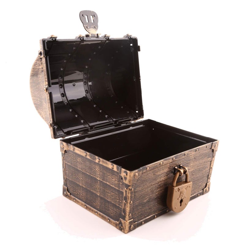 Lingway Toys Lingway Toys Kids Pirate Treasure Chest Teacher's Favorite Treasures Collection Storage Box with 2 Sets of Locks and Keys Only(Vintage Bronze Coating,6.3"X4.8"X5.2")  - Image 3