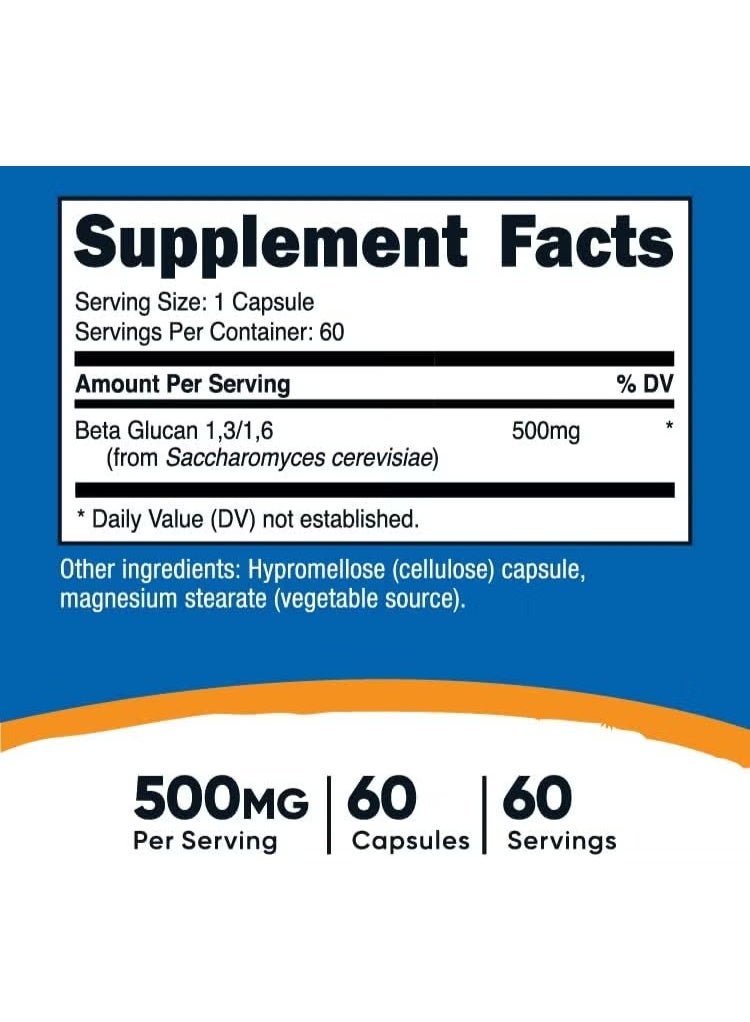 Nutricost, Beta Glucan 1,3/1,6, 500 mg, 60 Capsules - Image 5