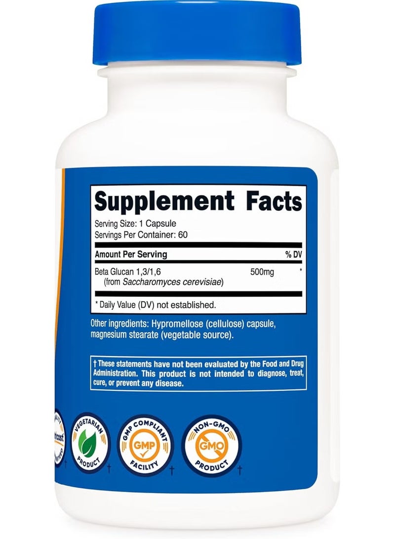 Nutricost, Beta Glucan 1,3/1,6, 500 mg, 60 Capsules - Image 2