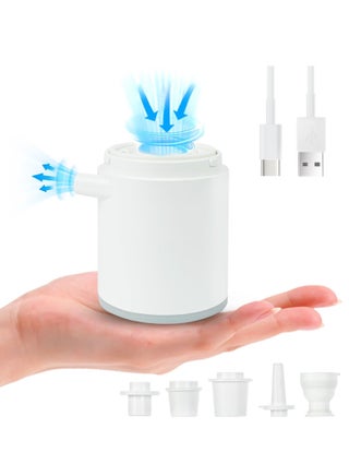 Electric Mini Air Pump Portable Air Pump with 5 Nozzles Camping Light 1360mAh Battery USB Rechargeable Quick-Fill Deflate & Inflate Pump for AirBed Pump Swimming Pool Camping Accessories - pzsku/ZEB3ED10262C6FB83EA3BZ/45/_/1693906359/cc28c9d5-51c5-4a12-abf2-2dd78bd302f8