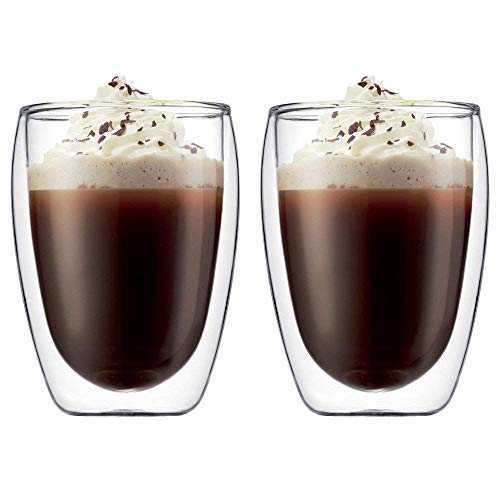 Ramkuwar with device of R Double-Wall Thermal Insulated Glass Coffee Mug for Tea Beer Juice Cappuccino 350ML Clear Glass Coffee Mugs for Hot & Cold Drinks (Pack of 2) - Image 1