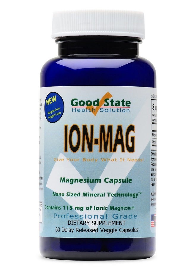 Good State ; Ionmag ; Ionic Magnesium ; Nano Sized Mineral Technology ; Supports Healthy Breathing & Cardiovascular Health ; 115 Mg Per Serving ; 60 Capsules  - Image 3
