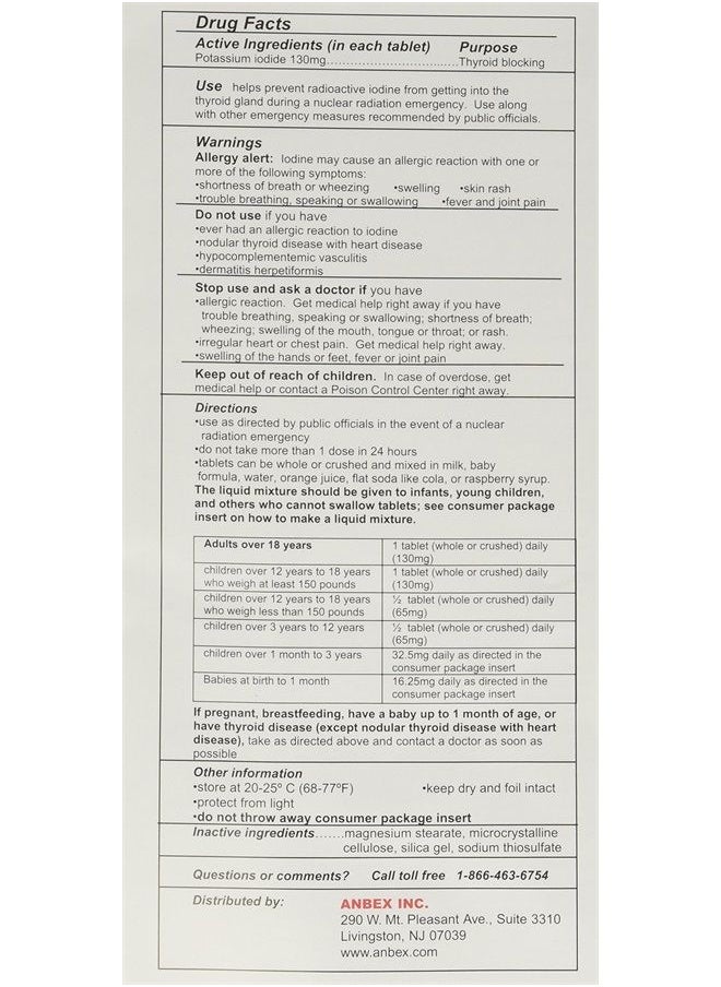 IOSAT 130 mg Potassium Iodide Tablets, 5 Count  - Image 2
