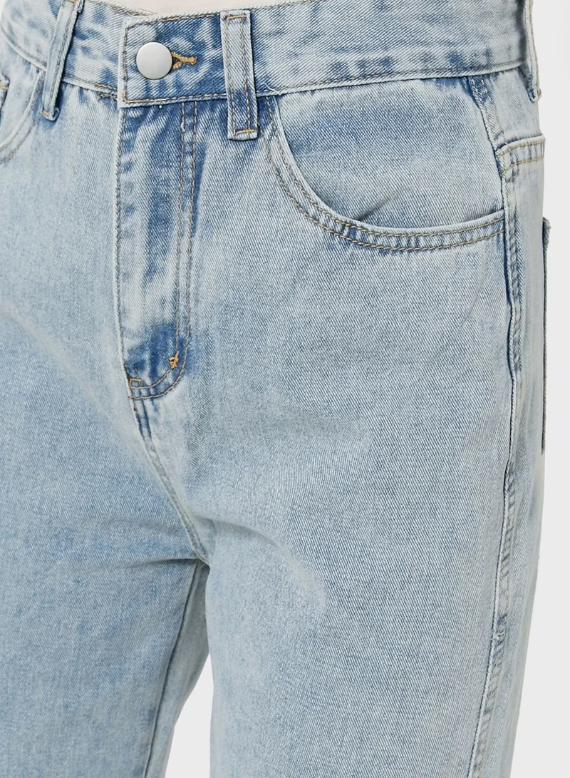 Ginger Mom Jeans With Slit
