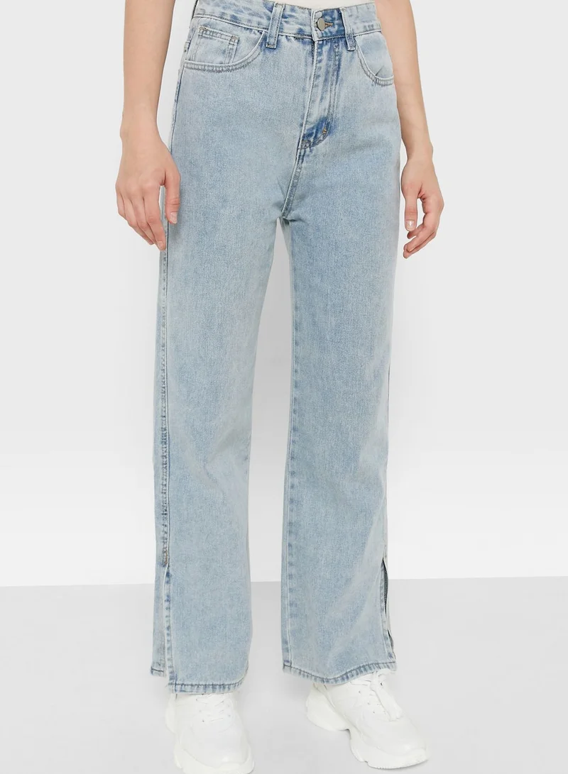 Ginger Mom Jeans With Slit