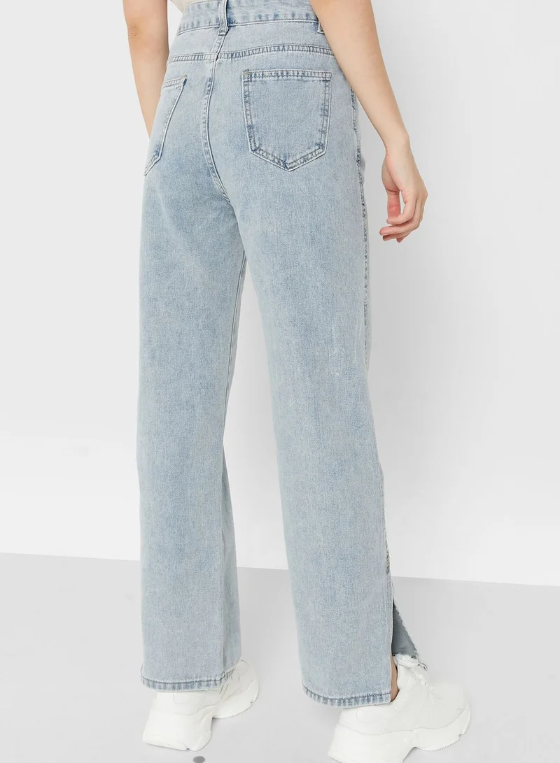 Ginger Mom Jeans With Slit