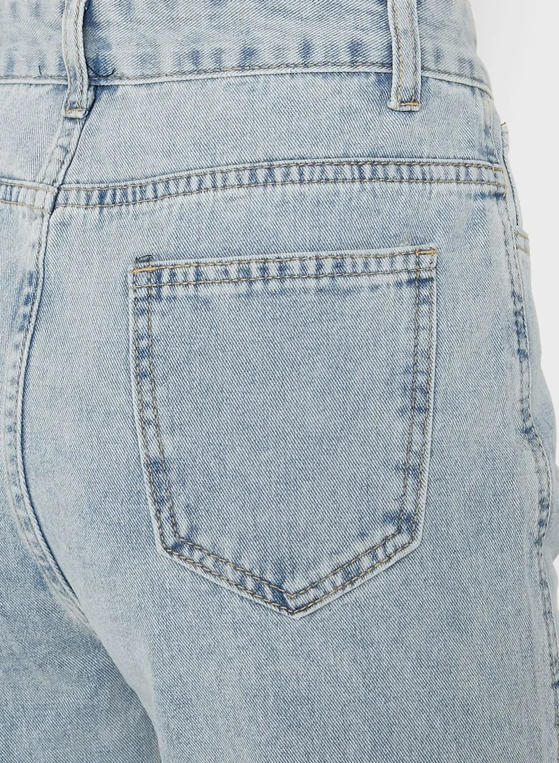 Ginger Mom Jeans With Slit