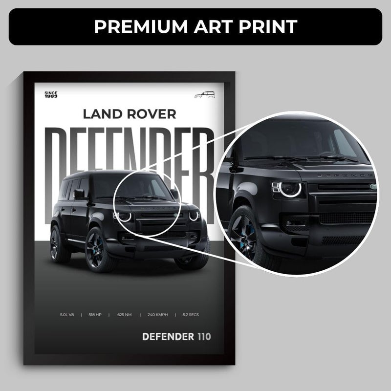 Funk You Store Defender Poster | Framed Land Rover Defender A4 Sized (31 x 23 cm) | Supercar Frames for Wall, Gift for Boys | Car Frames for Wall, Bedroom, Hostel, Study Room, Dorm (F_002) - Image 3