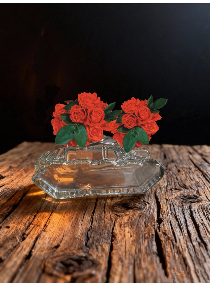 Premium Heat Resistant Glass Oil Lamp, Glass Vase Bottle Medical Grade High Borosilicate Material for Long lasting Use Glass Vase Transparent (Random Color)