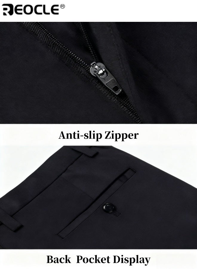 REOCLE Men's Dress Pants with High Stretch and Iron Free Design Business Trousers with Lightweight Breathable Fabric for Golf Work Wear - Image 5