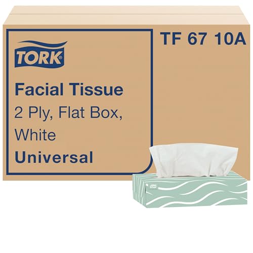 Tork Universal Facial Tissue Flat Box White, Soft, 2-ply, 30 x 100 tissues, TF6710A - Image 1