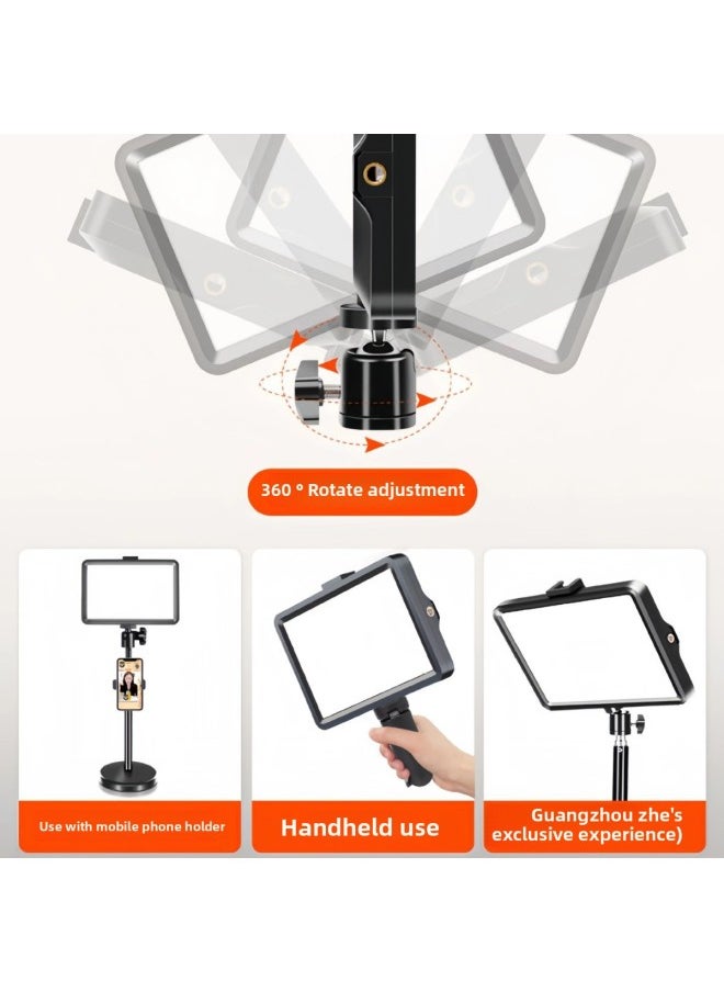 General - Live Light Supplement Photography Lighting Lamp Desktop Photo Supplement Light Food Flat Lighting Lamp Portable Live Room Soft-Specifications:Large 【three-color Adjustable】 Desktop Portable Tripod M - Image 1