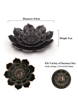 2Pcs Incense Burner , Lotus Stick Incense Holder 6 Incense Holes with Detachable Ash Catcher - view 2