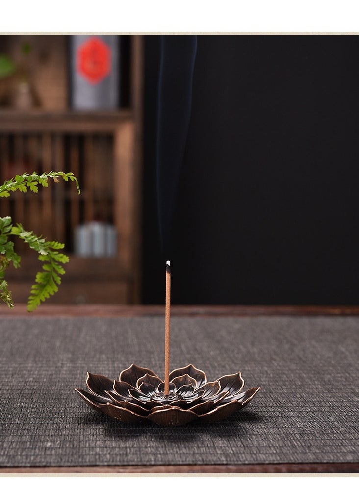 OMEVE 2Pcs Incense Burner , Lotus Stick Incense Holder 6 Incense Holes with Detachable Ash Catcher  - Image 4
