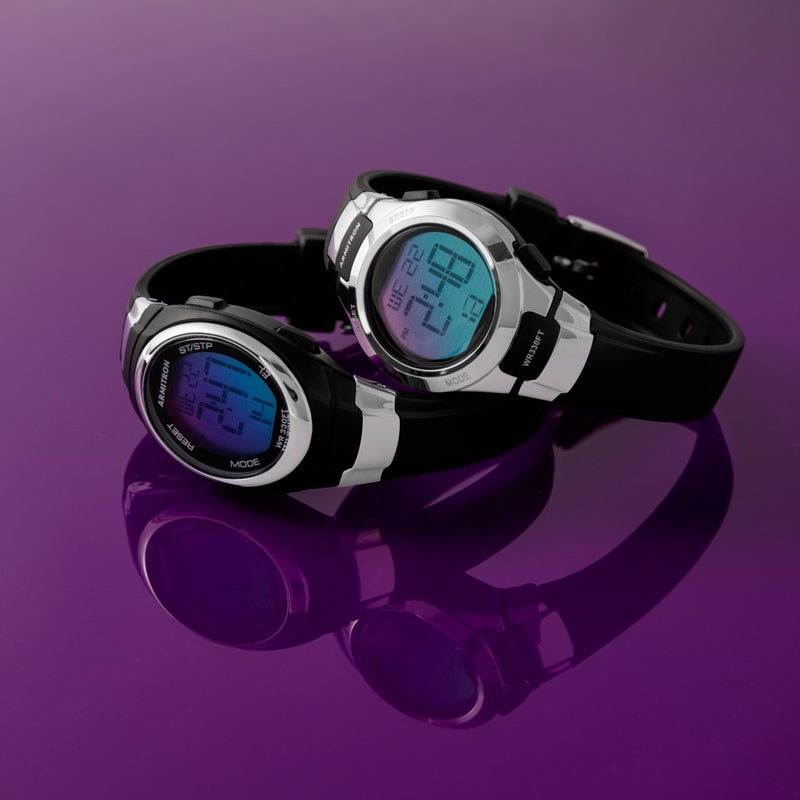 Armitron ساعة أرمترون سبورت النسائية بقرص قوس قزح الرقمية مع حزام من الراتنج الأسود، 45/7034BRB - Image 2