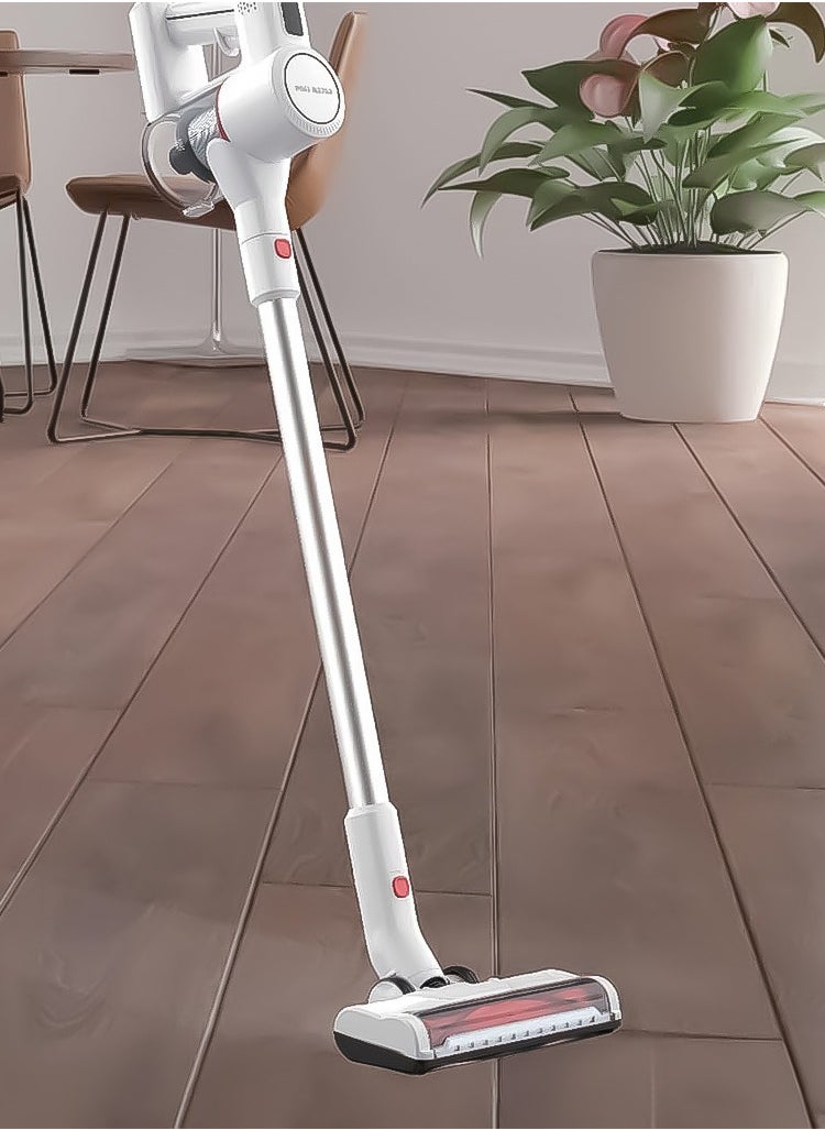 GREEN LION - 130 Watts Turbo Vacumm Cleaner with 0.5 Litre Dust Tank Capacity, 2200mAH Battery Capacity, Motorized Brush, Washable Filter and supports 2 Speed Modes with LED display Green Lion - White - Image 1