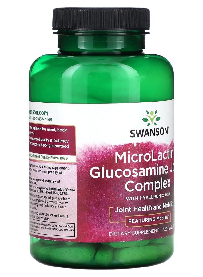 SWANSON MicroLactin Glucosamine Joint Complex with Hyaluronic Acid 120 Tablets - Image 2