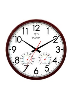 دوجانا ساعة حائط انالوج بني ابيض 