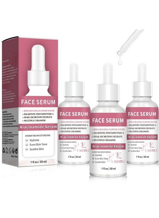 LAKIBOLE - 3 Pack 5% Niacinamide Serum with 5% Damascus Rose Floral Water (1fl.oz/30ml Each) - Image 1