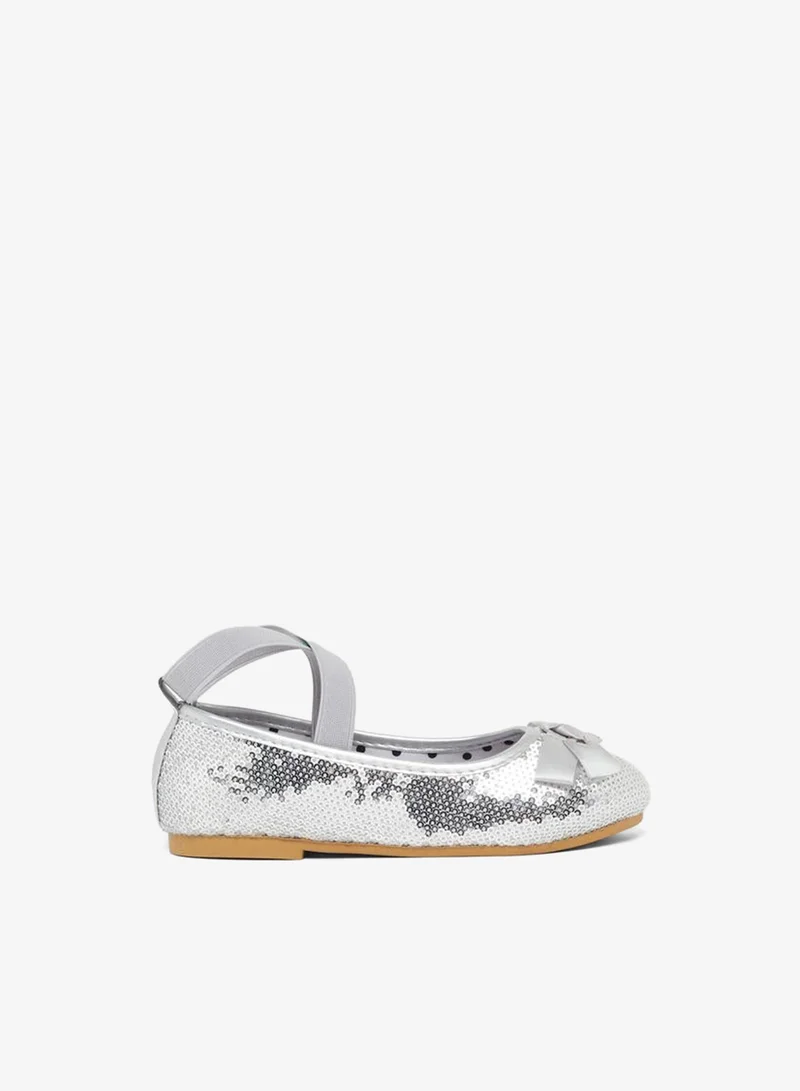 Styli Girls Silver Sequin Ballerinas
