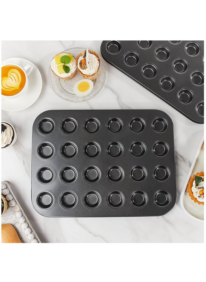 Arabest 24-Cup Cupcake Muffin Pan, Non-Stick Muffin Tray, Reusable Cupcake Tin for Baking Cookie, Cake, Black  - Image 5