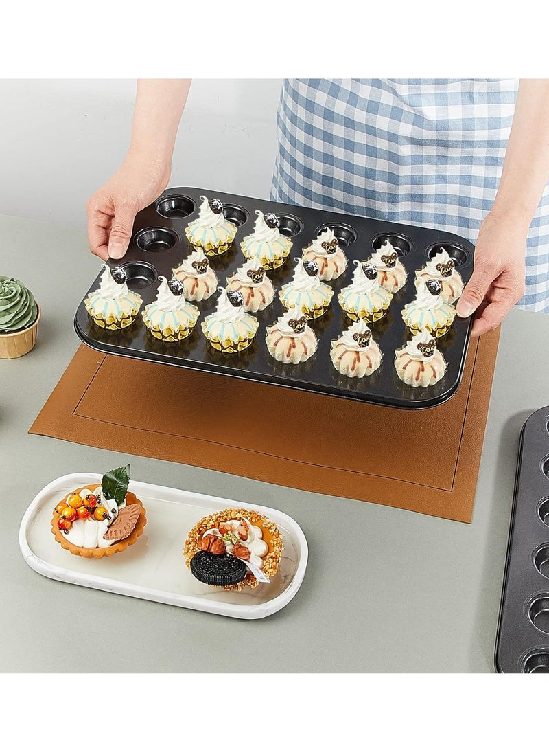 Arabest - 24-Cup Cupcake Muffin Pan, Non-Stick Muffin Tray, Reusable Cupcake Tin for Baking Cookie, Cake, Black - Image 1