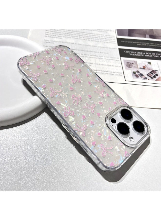 NIBEMINENT Shell Pattern Bow Love Heart Protective TPU Case Cover For iPhone 14 Clear - Image 1