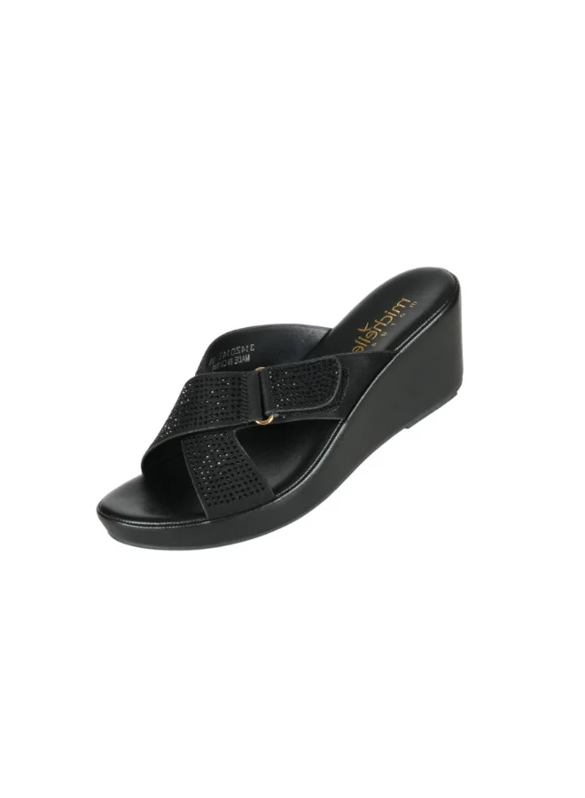 092-3000 Michelle Morgan Ladies Wedge Sandals 314ZD142 Black